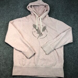 American Eagle Super Soft Pink Hoodie Eagle Logo Pullover Sweatshirt M